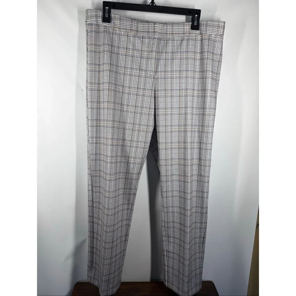 Amanda + Chelsea Women plaid flat front pant size 12
